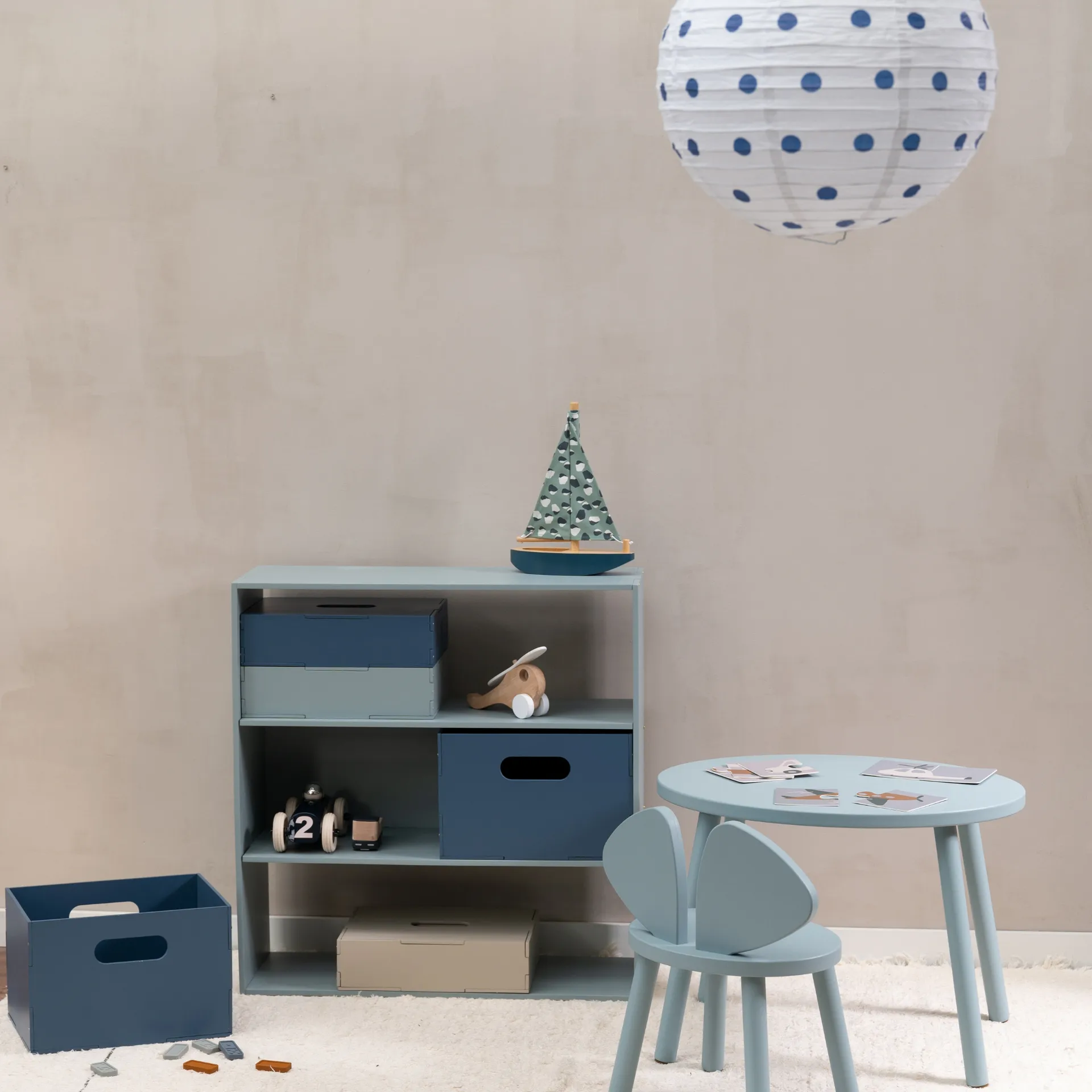 Σετ παιδικών επίπλων Mouse (καρέκλα + τραπέζι), Πράσινο της ελιάς Nofred