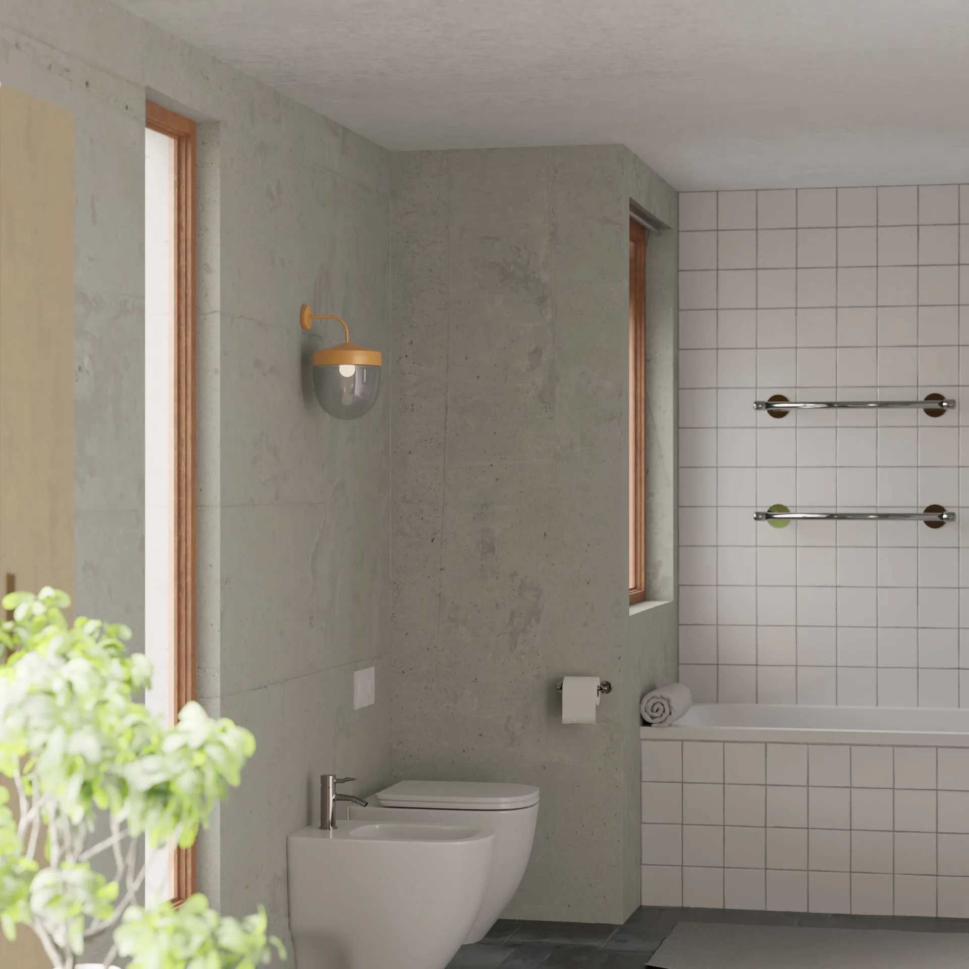 Φωτιστικό τοίχου Pan διάφανο 30 cm, Καφέ Noon