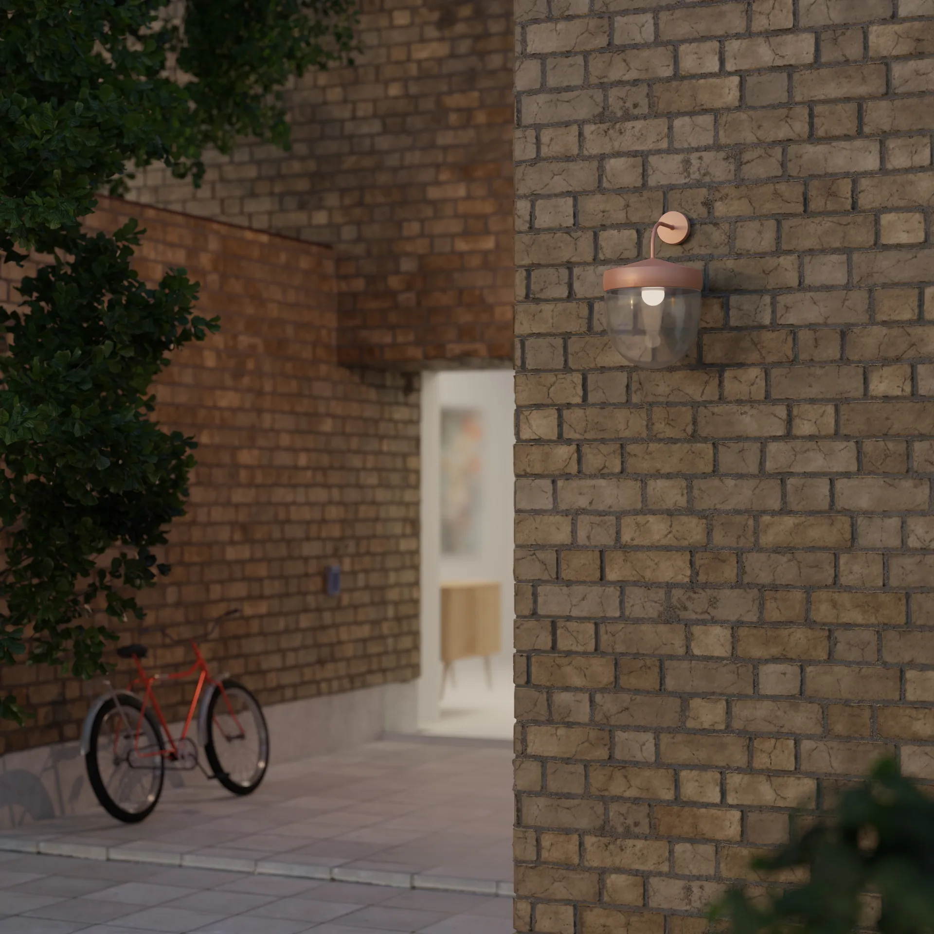 Φωτιστικό τοίχου Pan διάφανο 30 cm, Βερικοκί Noon