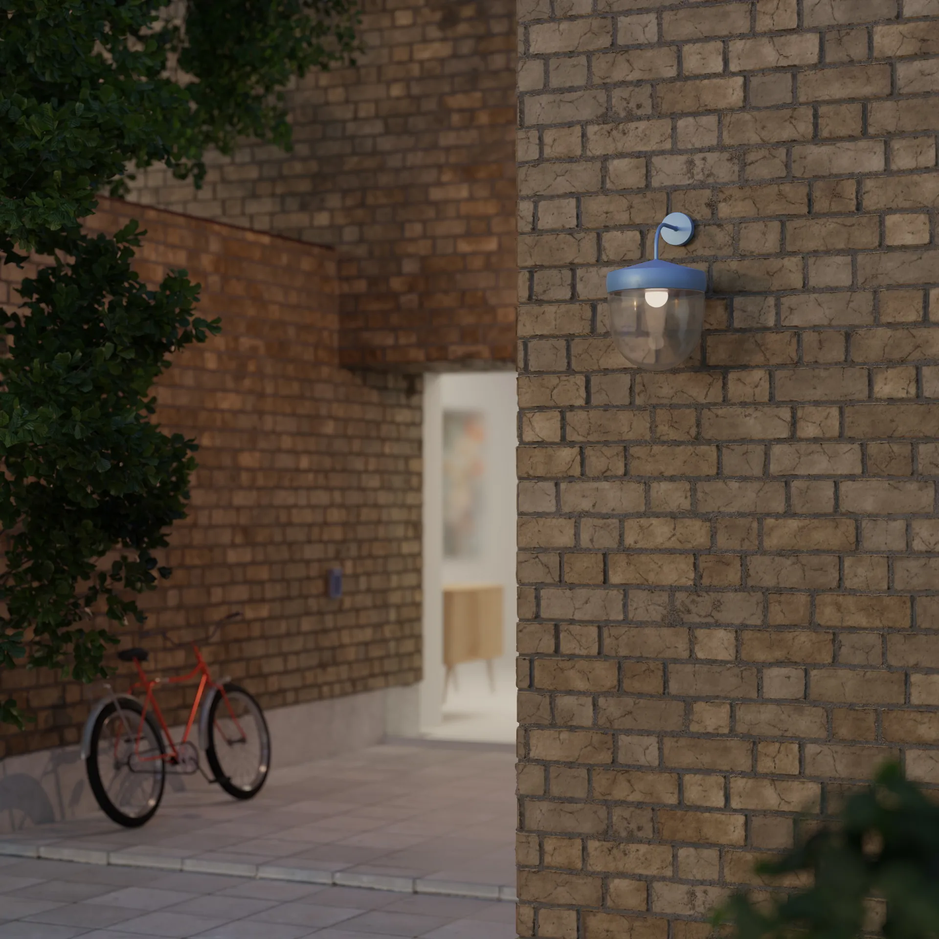 Φωτιστικό τοίχου Pan διάφανο 30 cm, Παστέλ μπλε Noon