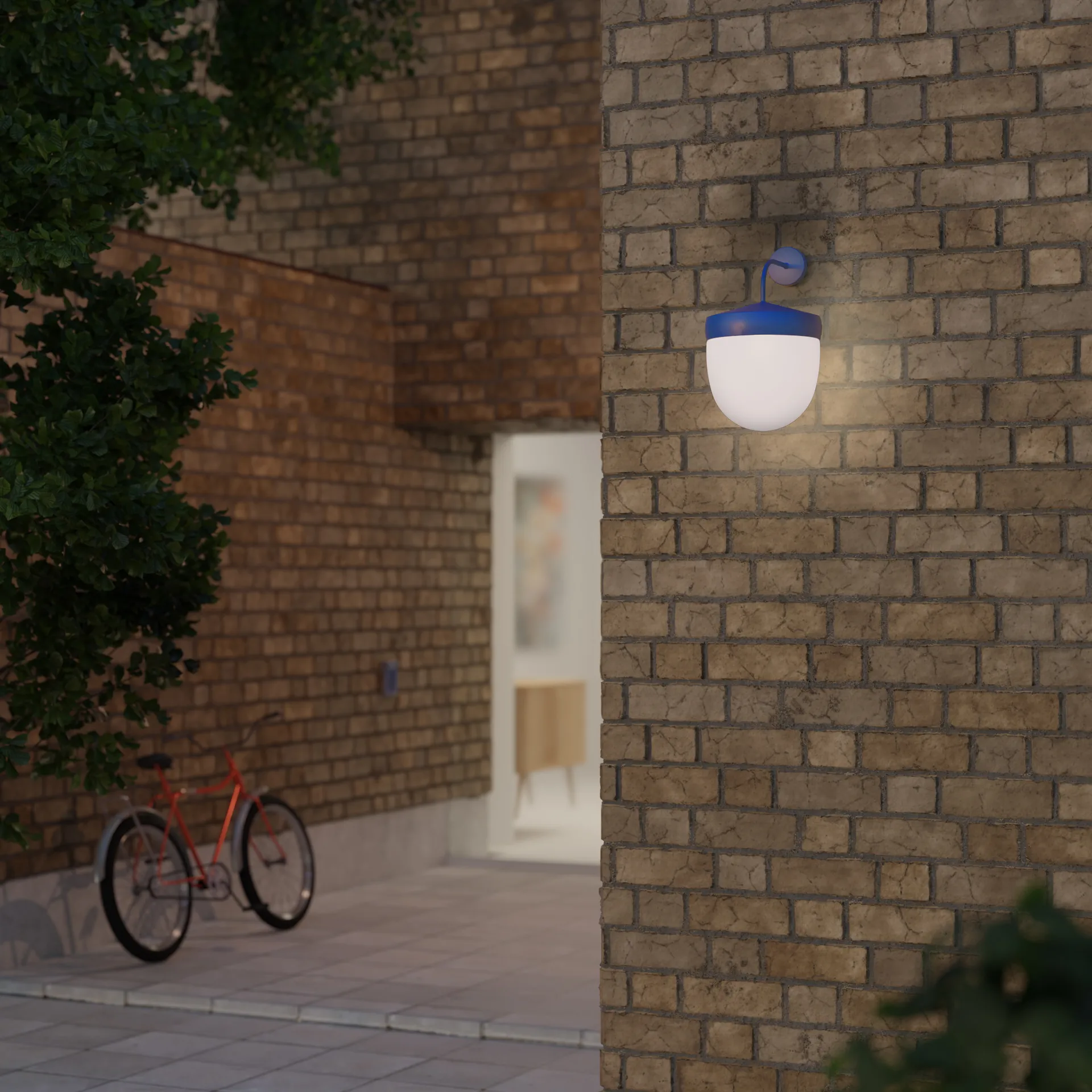 Φωτιστικό τοίχου Pan frosted 30 cm, Μπλε Noon