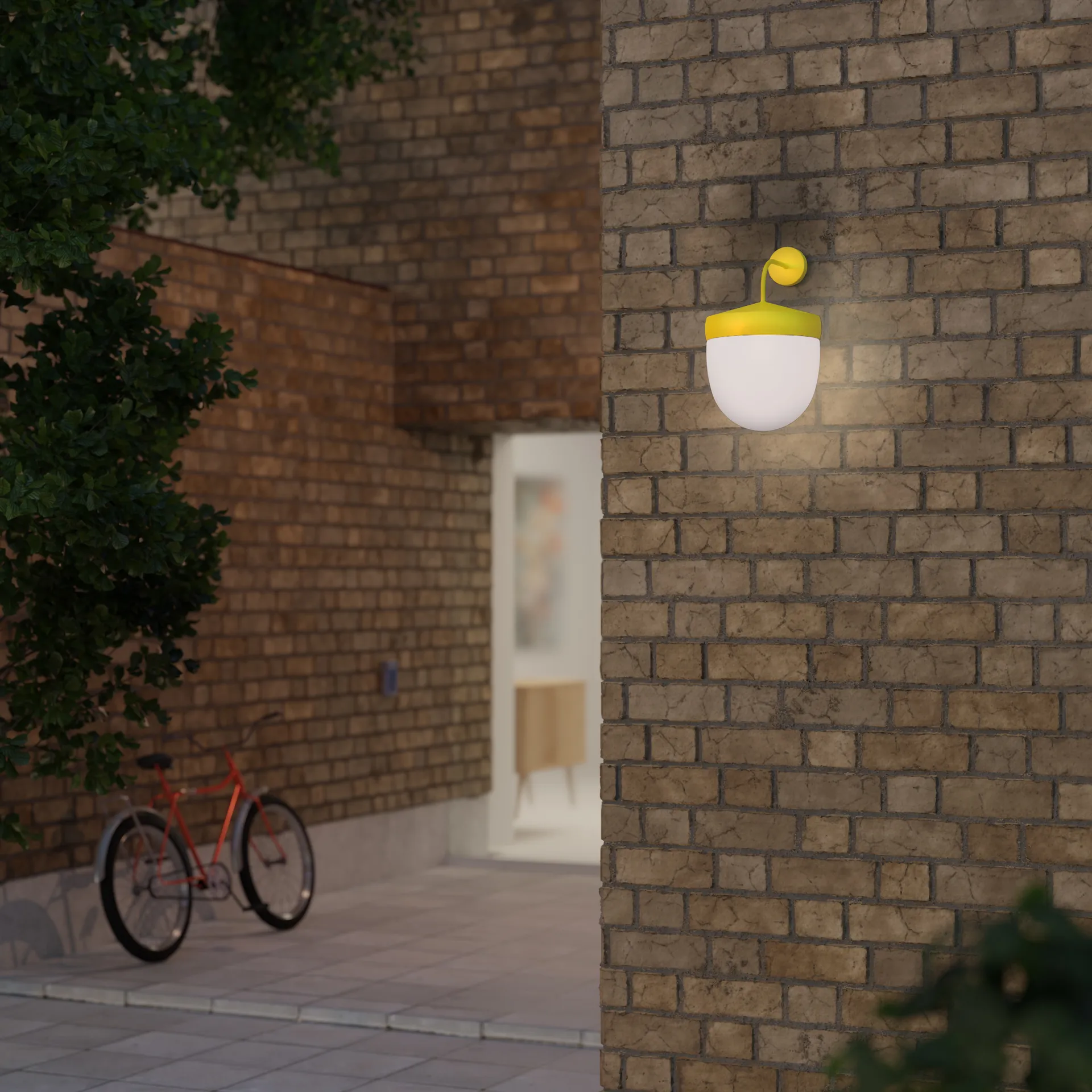 Φωτιστικό τοίχου Pan frosted 30 cm, Κίτρινο Noon