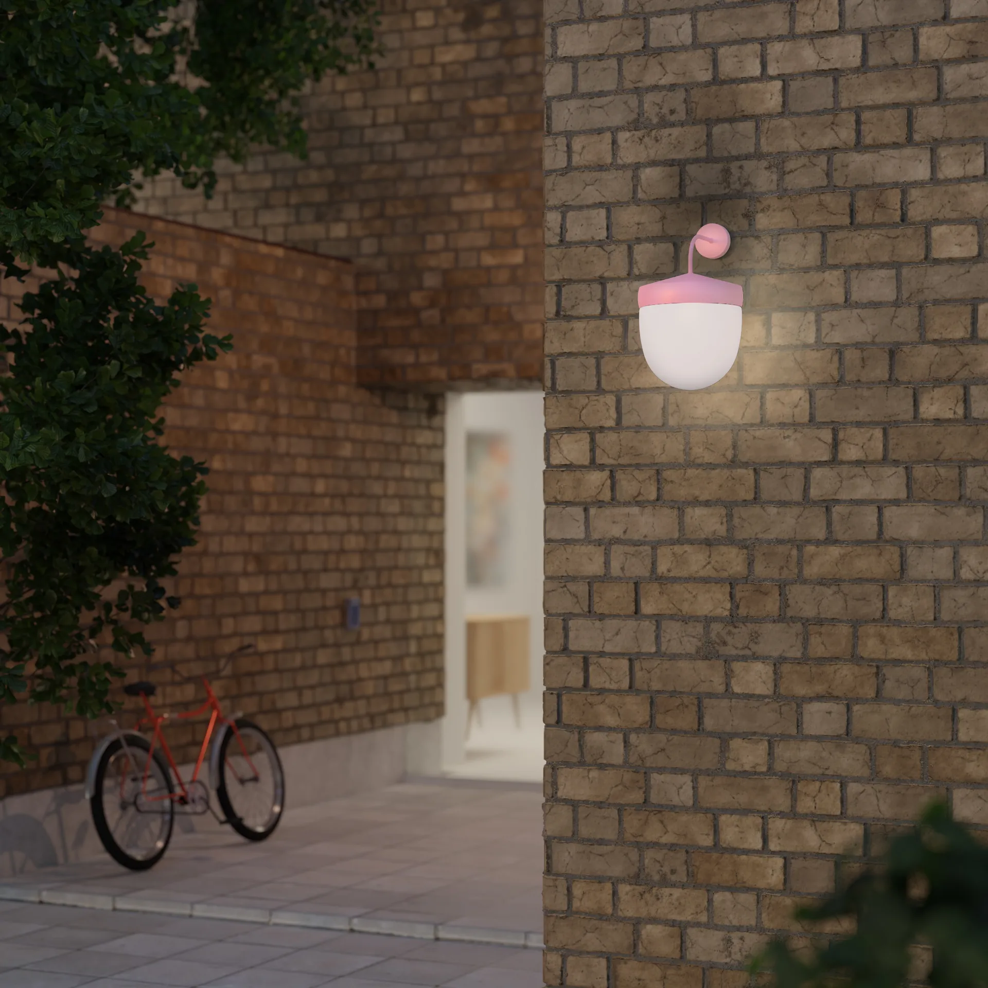 Φωτιστικό τοίχου Pan frosted 30 cm, Ρόζα Noon