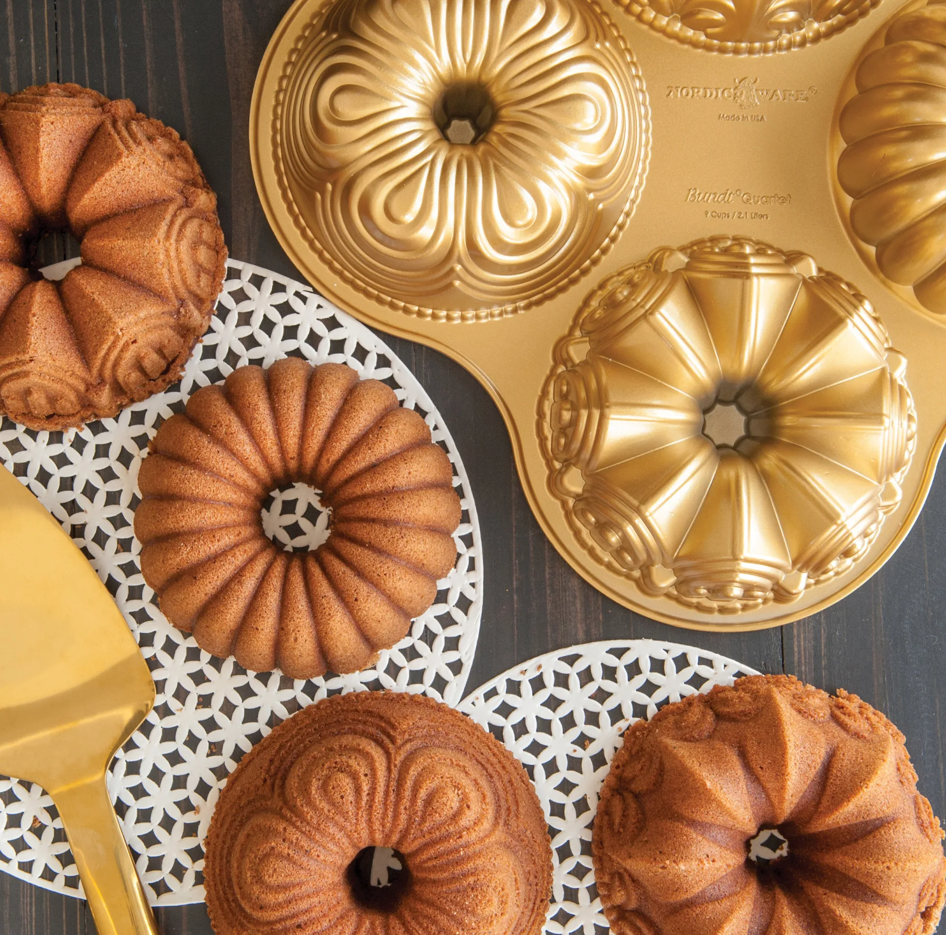 Nordic Ware bundt quartet φόρμα ψησίματος, 2,1 L Nordic Ware