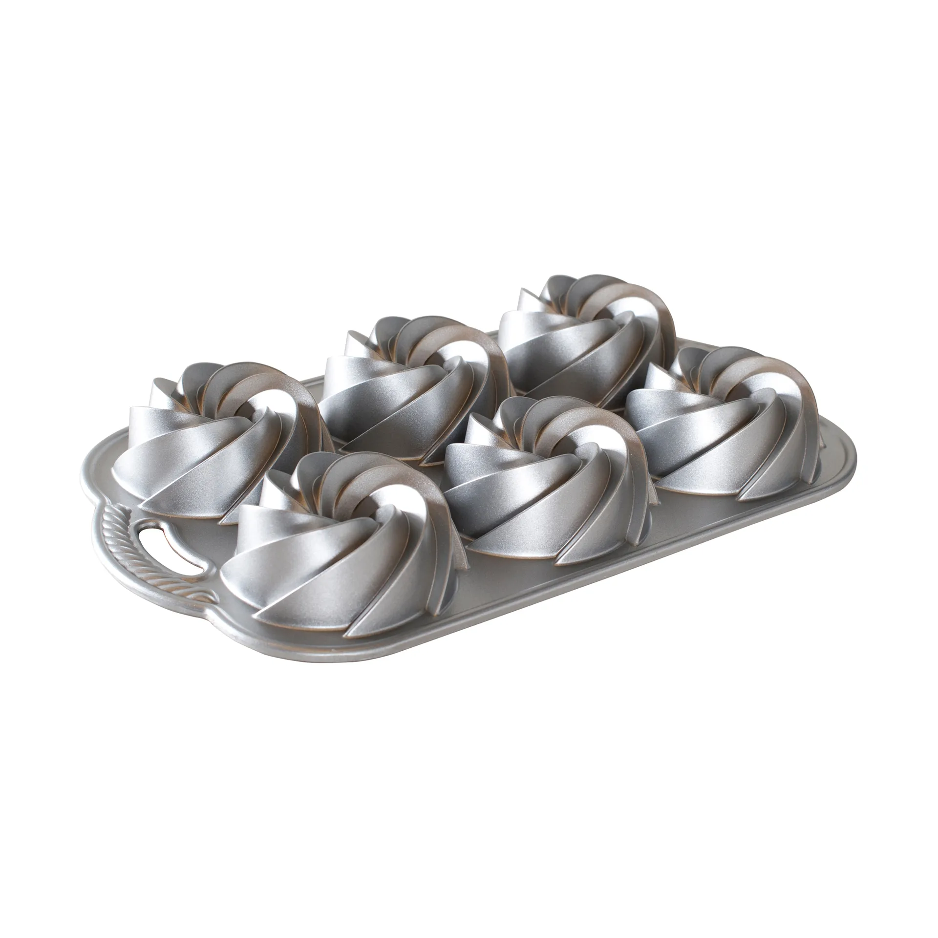 Nordic Ware Heritage bundtlette baking tin, Ασημί Nordic Ware