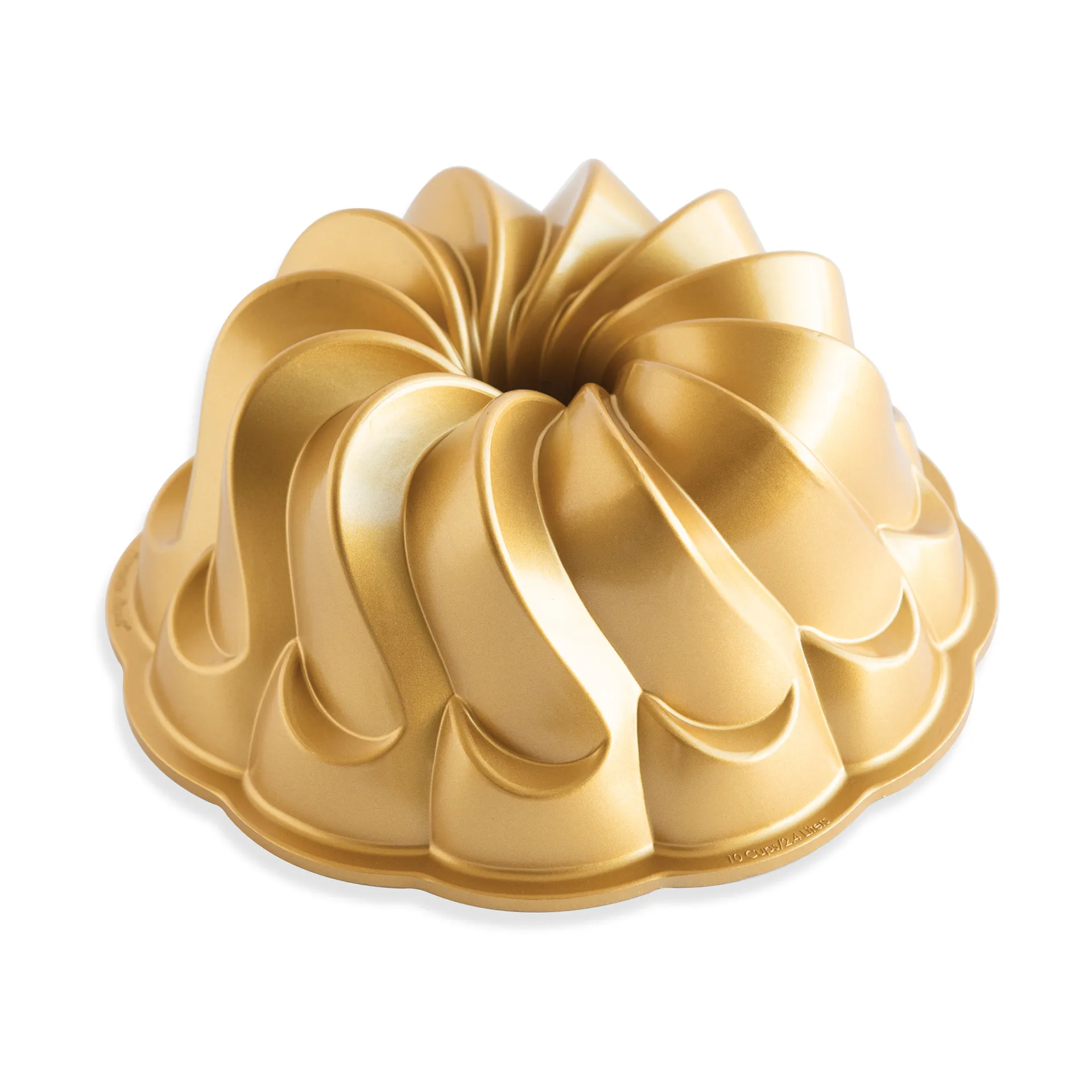 Πυρίμαχη φόρμα για κέικ Nordic Ware piroutte bundt 2,4 λ, Χρυσό Nordic Ware