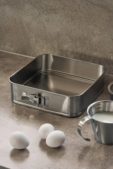 BAKE φόρμα με αποσπώμενη βάση - Τετράγωνο, ανοξείδωτο ατσάλι, 26x26 cm - Nordwik