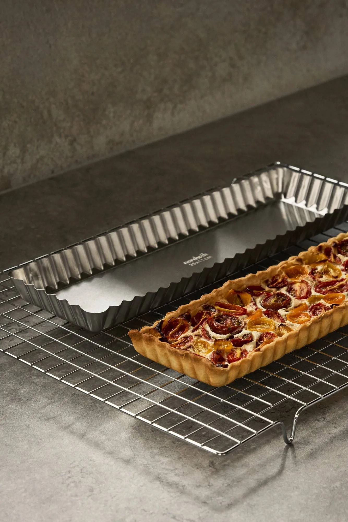 BAKE ταρτιέρα με αποσπώμενη βάση, Ορθογώνιο, ανοξείδωτο ατσάλι, 35x11 cm Nordwik