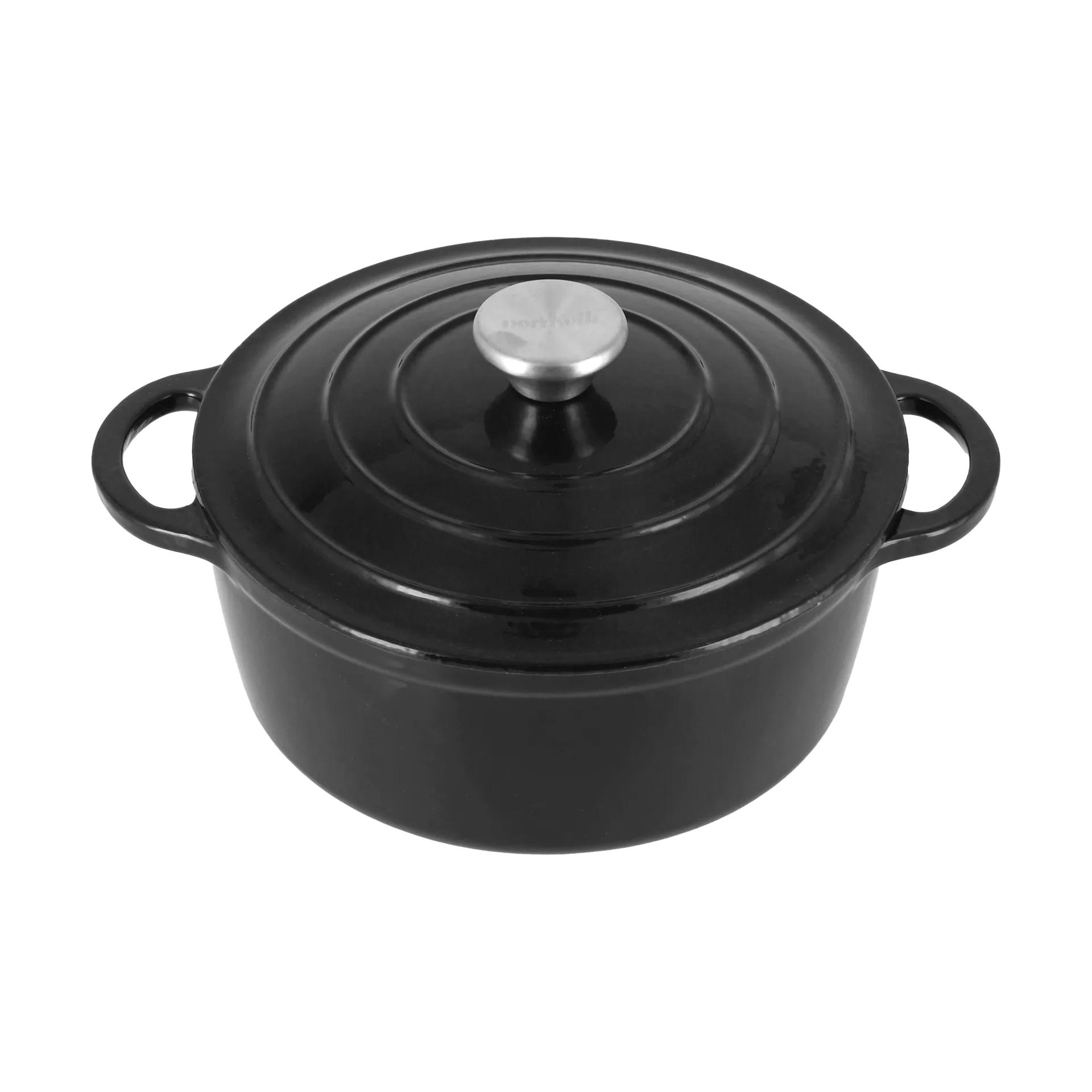 Nordwik μαντεμένια κατσαρόλα στρογγυλή 2,5 l, Μάυρο Nordwik