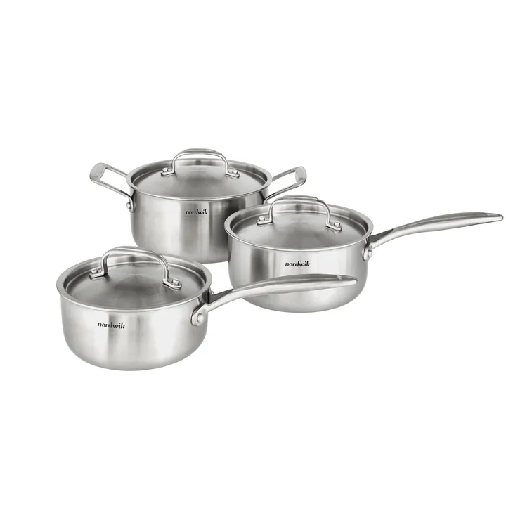 Σετ Κατσαρολών Nordwik 3-ply 3 τεμάχια - 1.5 L, 2 L, 3 L - Nordwik