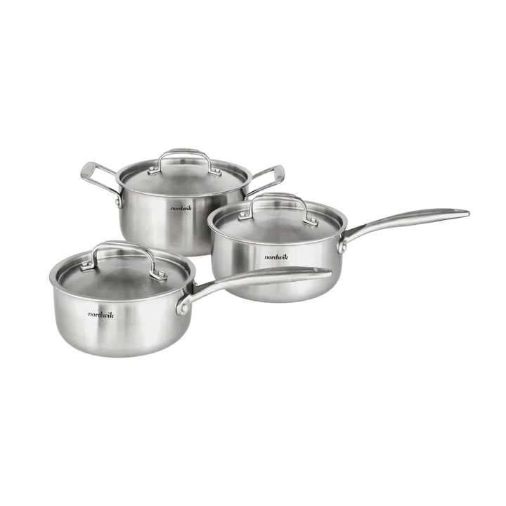 Σετ Κατσαρολών Nordwik 3-ply 3 τεμάχια - 1.5 L, 2 L, 3 L - Nordwik