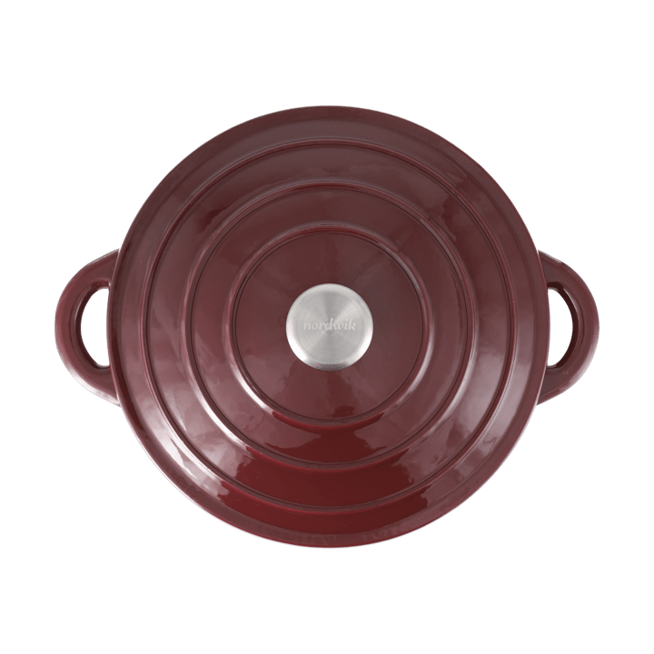 Nordwik Μαντεμένια κατσαρόλα στρογγυλή 5 l, Burgundy Nordwik