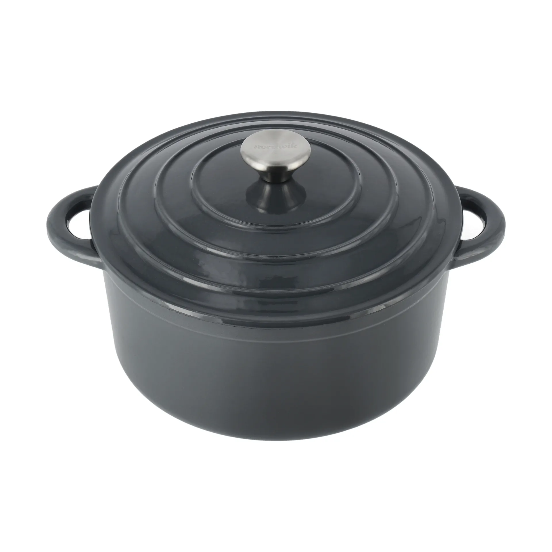 Nordwik Μαντεμένια κατσαρόλα στρογγυλή 5 l, Γκρι Nordwik