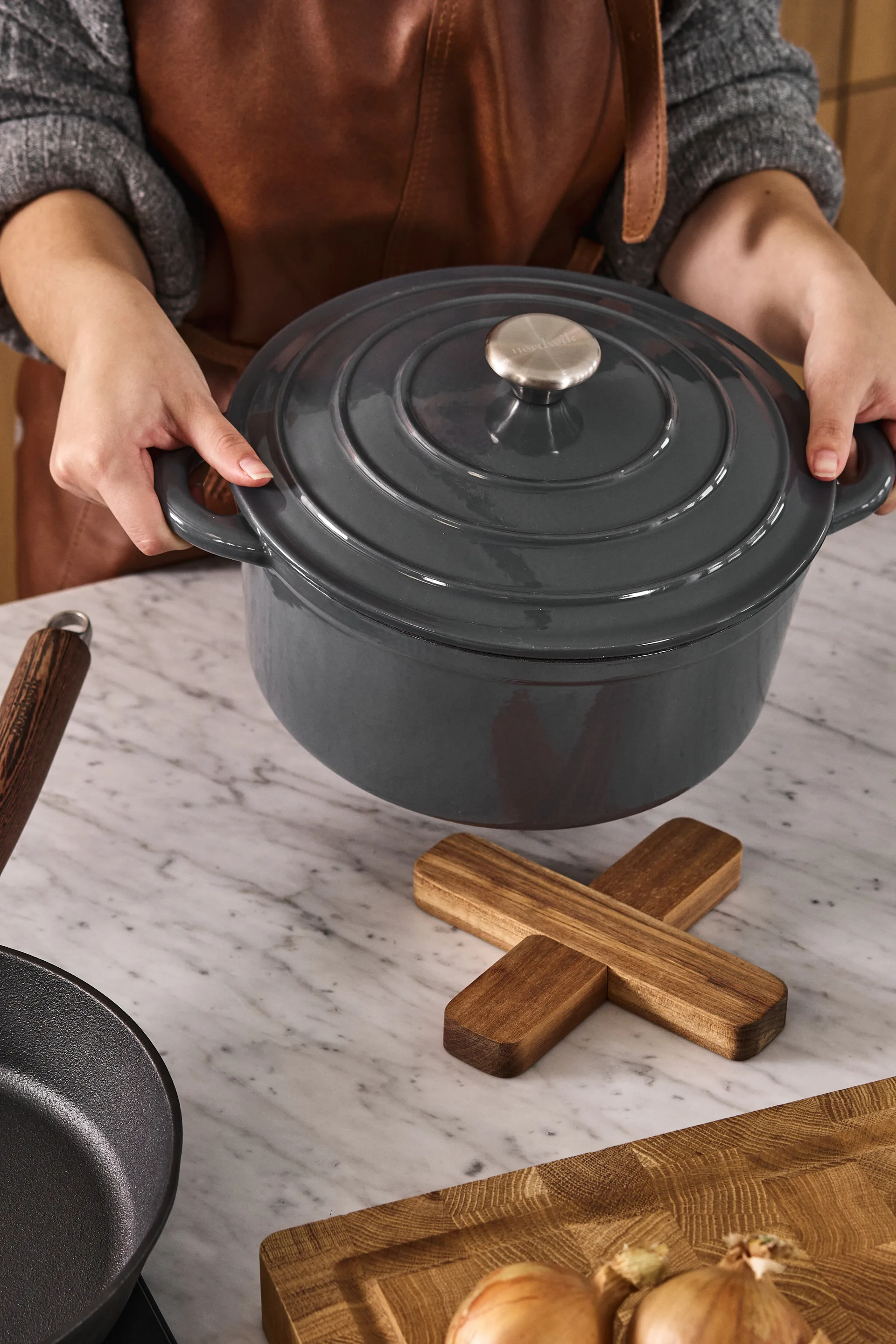 Nordwik Μαντεμένια κατσαρόλα στρογγυλή 5 l, Γκρι Nordwik