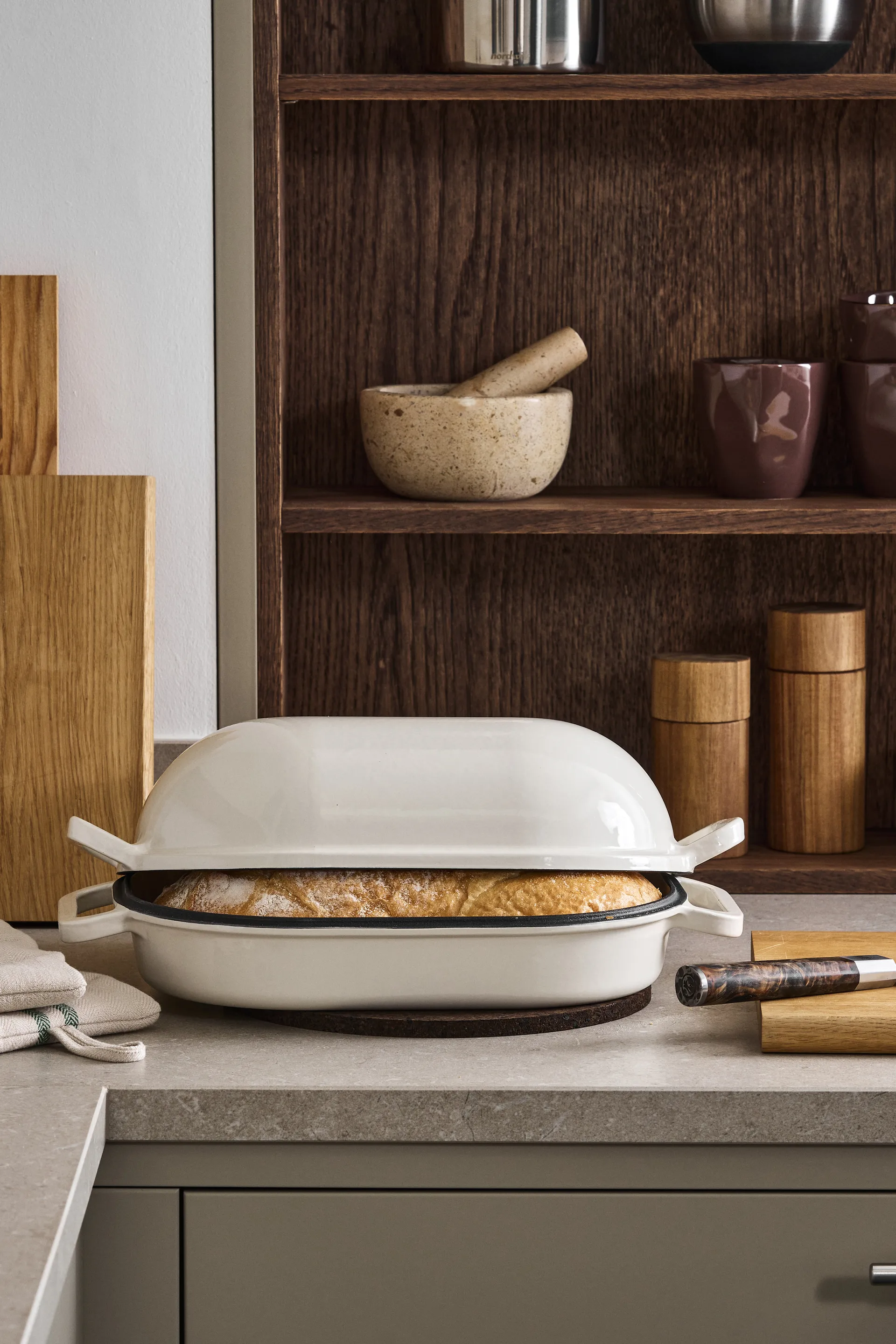 Nordwik Levain φόρμα ψωμιού εμαγιέ 39x26 εκ., Κρέμα Nordwik