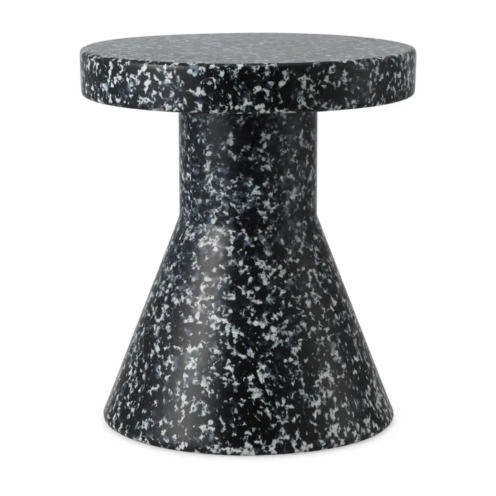 Bit Cone στρογγυλό σκαμπό - Μαύρο-λευκό, Ø36x42 cm - Normann Copenhagen