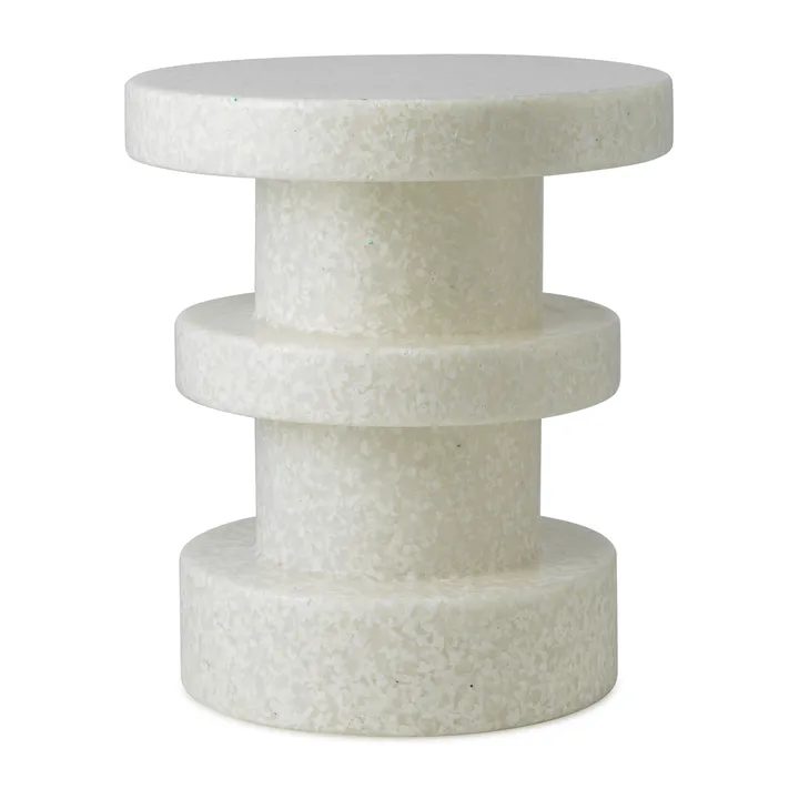 Bit Stack στρογγυλό σκαμπό - Λευκό-λευκό, Ø36x42 cm - Normann Copenhagen