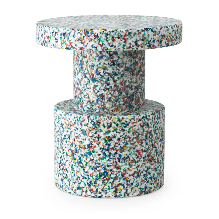 Bit στρογγυλό σκαμπό - White-multi, Ø36x42 cm - Normann Copenhagen