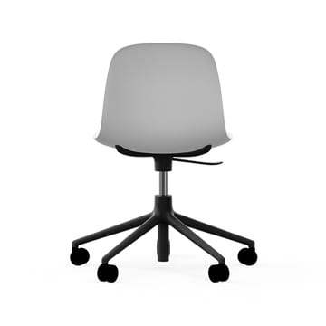 Form περιστρεφόμενη καρέκλα, καρέκλα γραφείου 5W - άσπρο, μαύρο αλουμίνι�ο, τροχοί - Normann Copenhagen