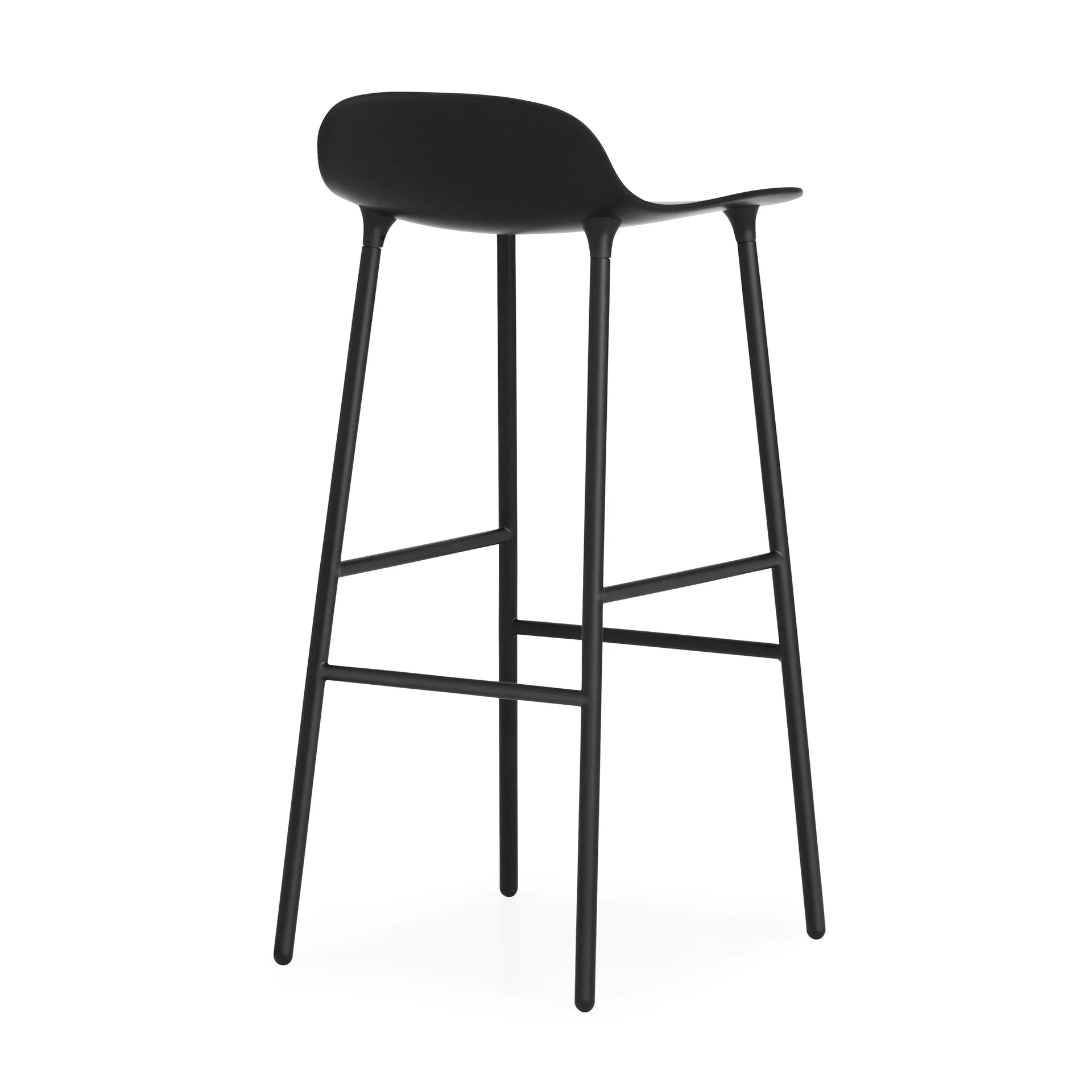 Form σκαμπό με μετταλλικά πόδια 75 cm, Μαύρο Normann Copenhagen
