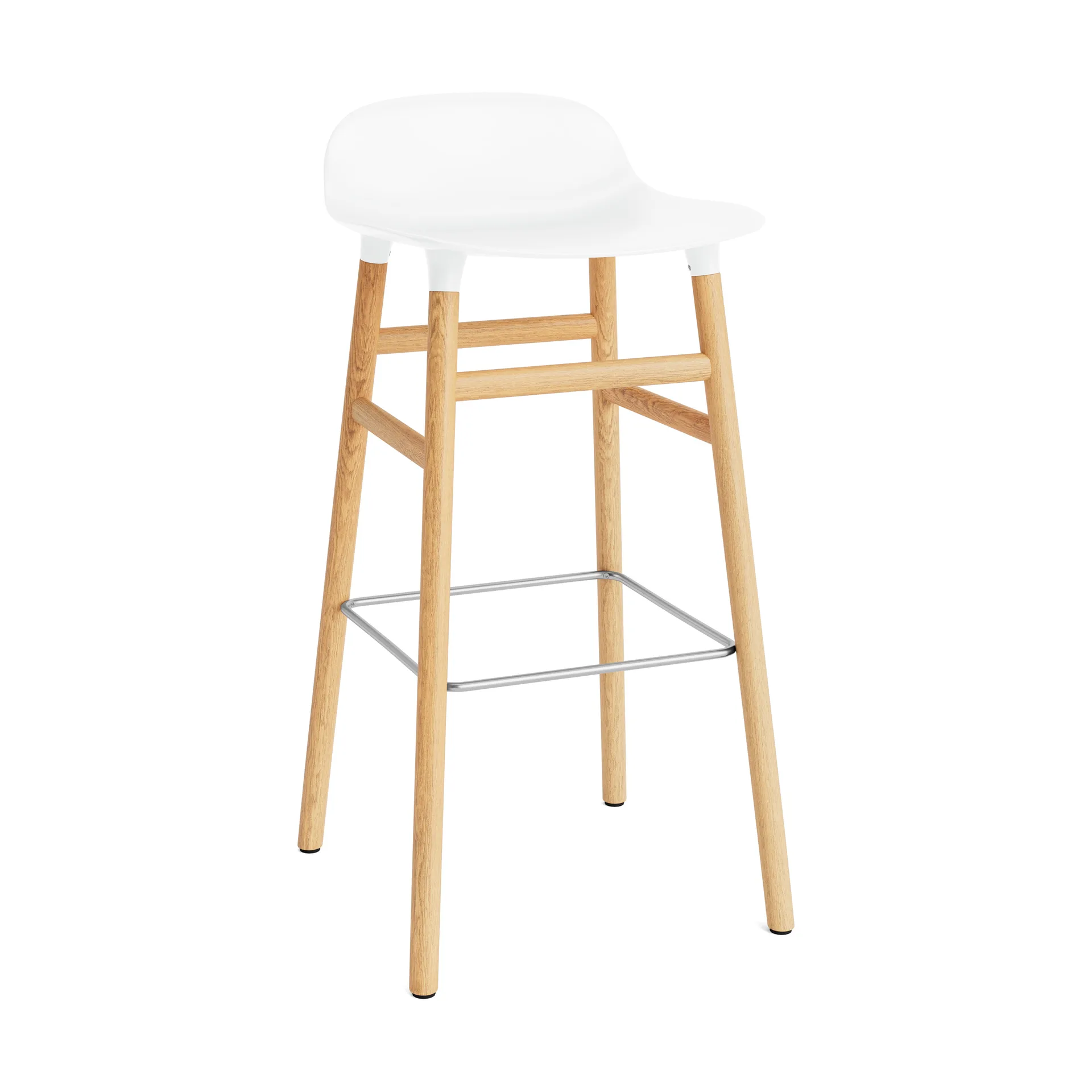 Form σκαμπό με δρύινα πόδια 75 cm, Λευκό Normann Copenhagen