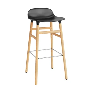 Form σκαμπό με δρύινα πόδια 75 cm - Μαύρο - Normann Copenhagen
