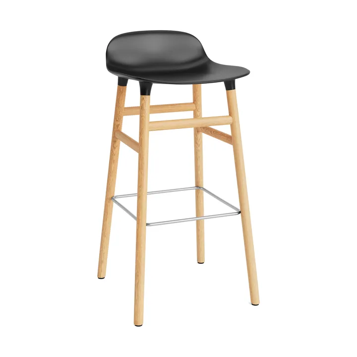 Form σκαμπό με δρύινα πόδια 75 cm - Μαύρο - Normann Copenhagen
