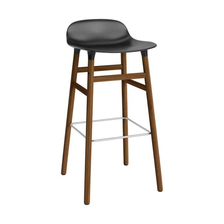 Form σκαμπό με πόδια από καρυδιά 75 cm - Μαύρο - Normann Copenhagen