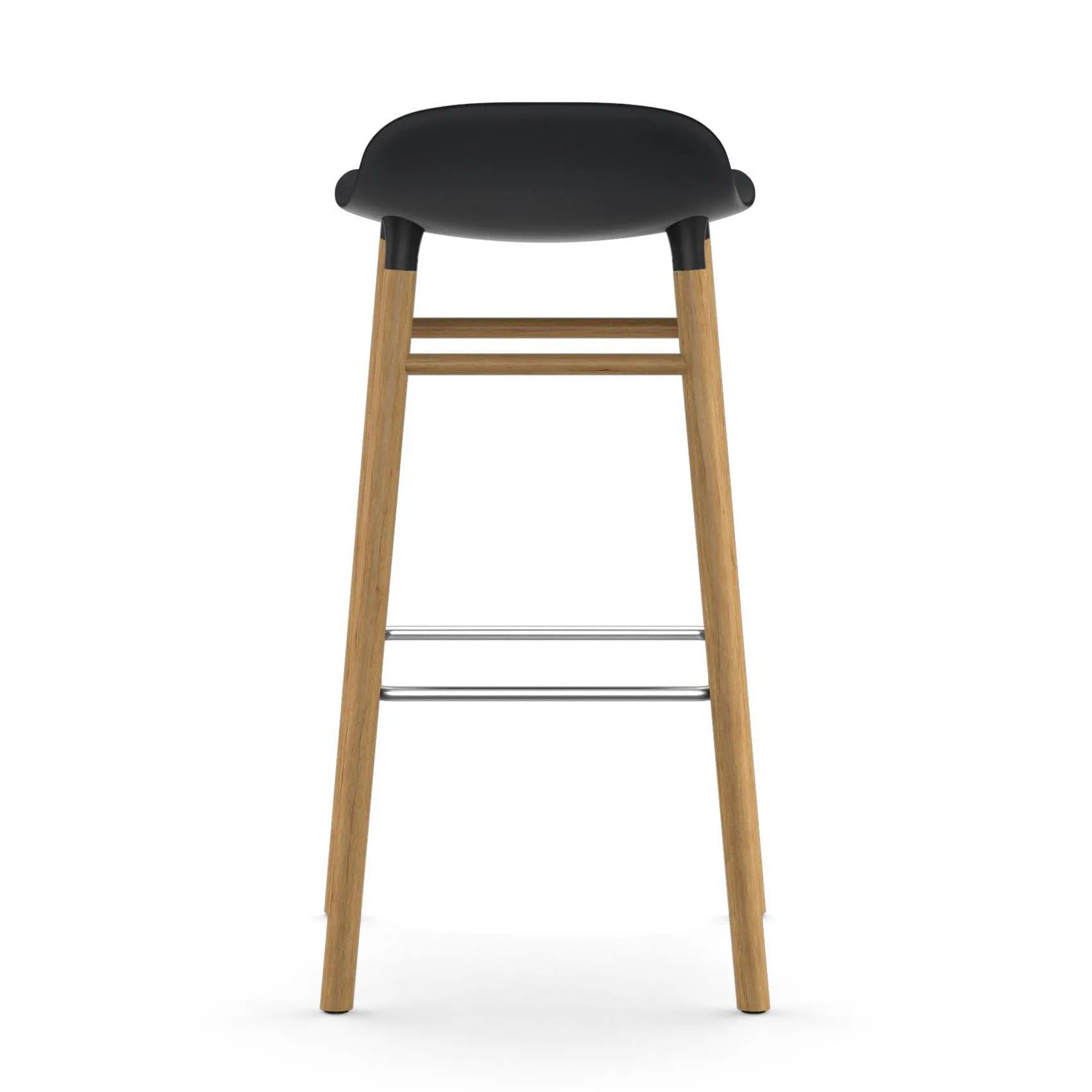 Form σκαμπό με δρύινα πόδια 75 cm, Μαύρο Normann Copenhagen