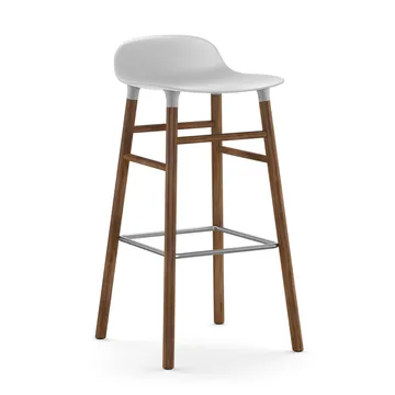 Form σκαμπό με πόδια από καρυδιά 75 cm - Λευκό - Normann Copenhagen