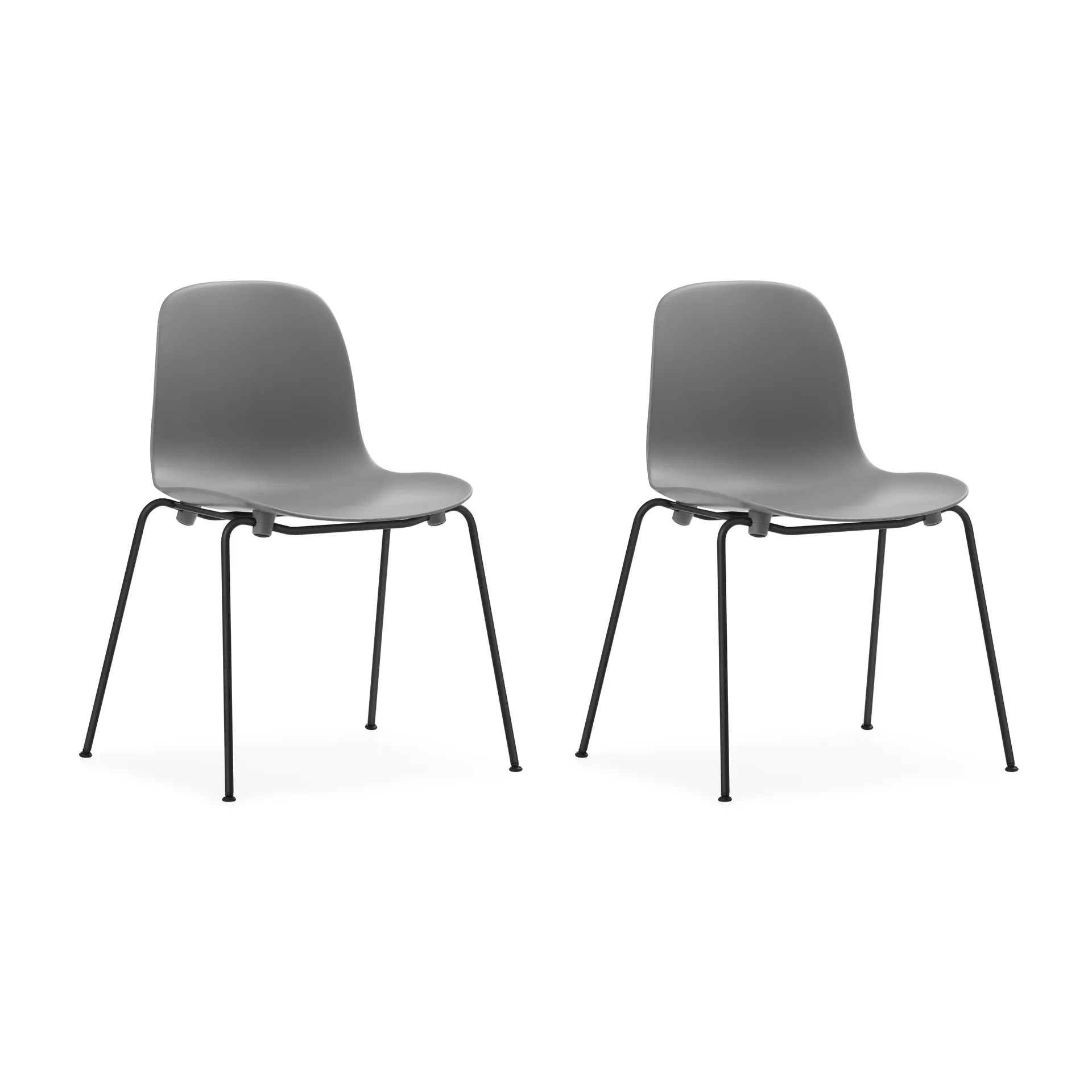 Form Chair στοιβαζόμενη καρέκλα με μαύρα πόδια 2 τεμαχίων, Γκρί,  Normann Copenhagen