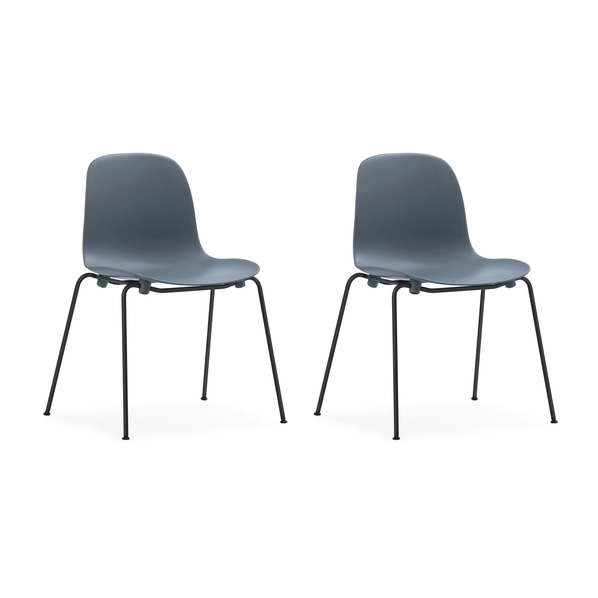 Form Chair στοιβαζόμενη καρέκλα με μαύρα πόδια 2 τεμαχίων, Μπλέ,  Normann Copenhagen