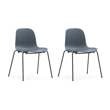 Form Chair στοιβαζόμενη καρέκλα με μαύρα πόδια 2 τεμαχίων, Μπλέ - Normann Copenhagen