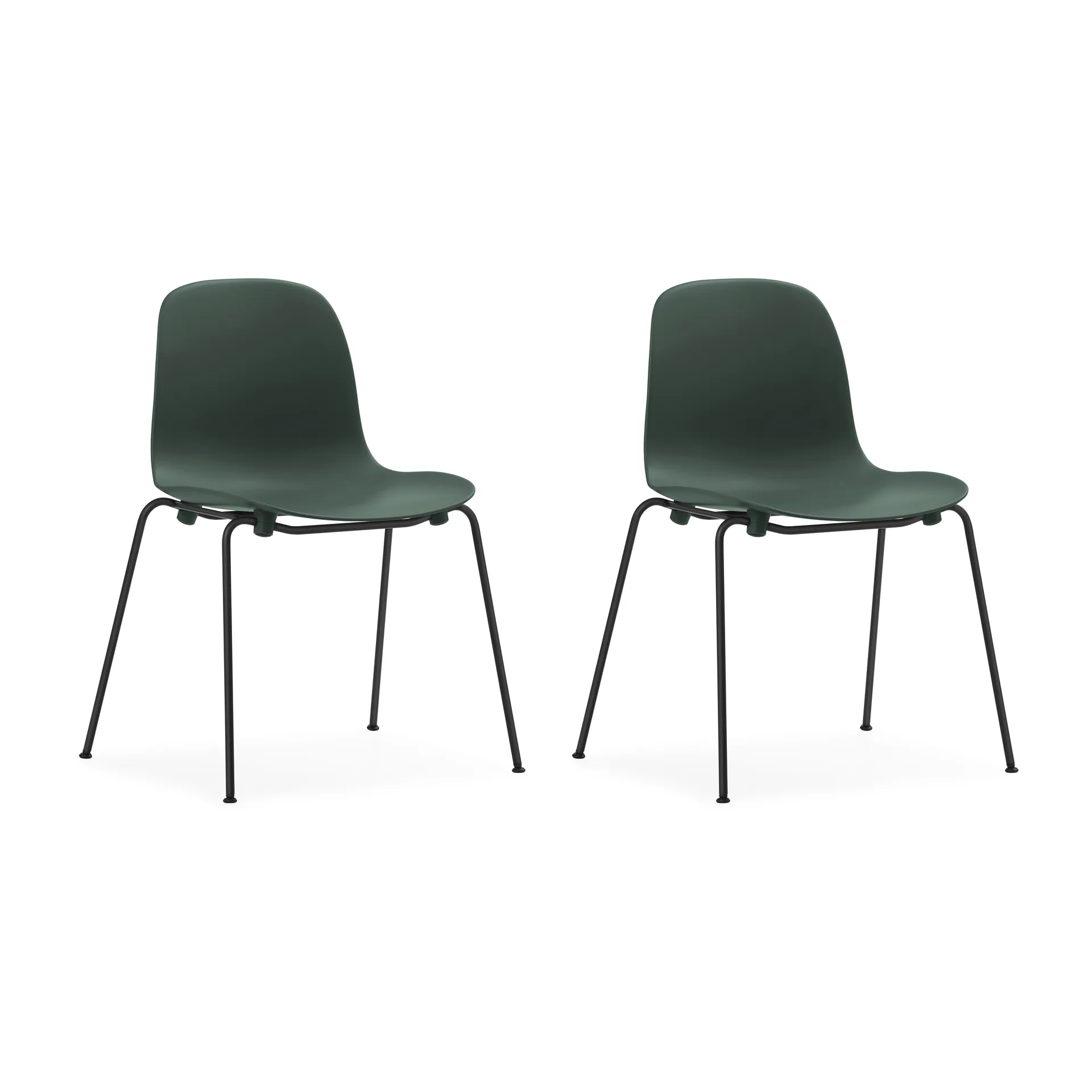 Form Chair στοιβαζόμενη καρέκλα με μαύρα πόδια 2 τεμαχίων, Πράσινο,  Normann Copenhagen