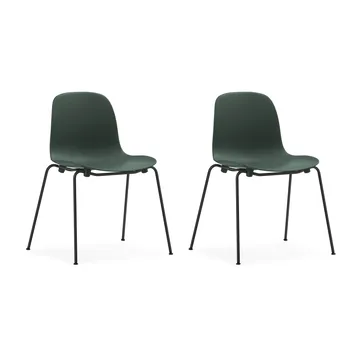 Form Chair στοιβαζόμενη καρέκλα με μαύρα πόδια 2 τεμαχίων, Πράσινο - Normann Copenhagen