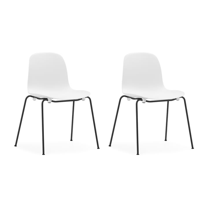 Form Chair στοιβαζόμενη καρέκλα με μαύρα πόδια 2 τεμαχίων, Λευκό - undefined - Normann Copenhagen