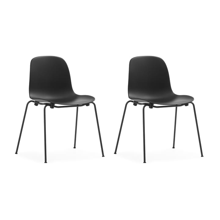 Form Chair στοιβαζόμεν�η καρέκλα με μαύρα πόδια 2 τεμαχίων, Μάυρο - undefined - Normann Copenhagen