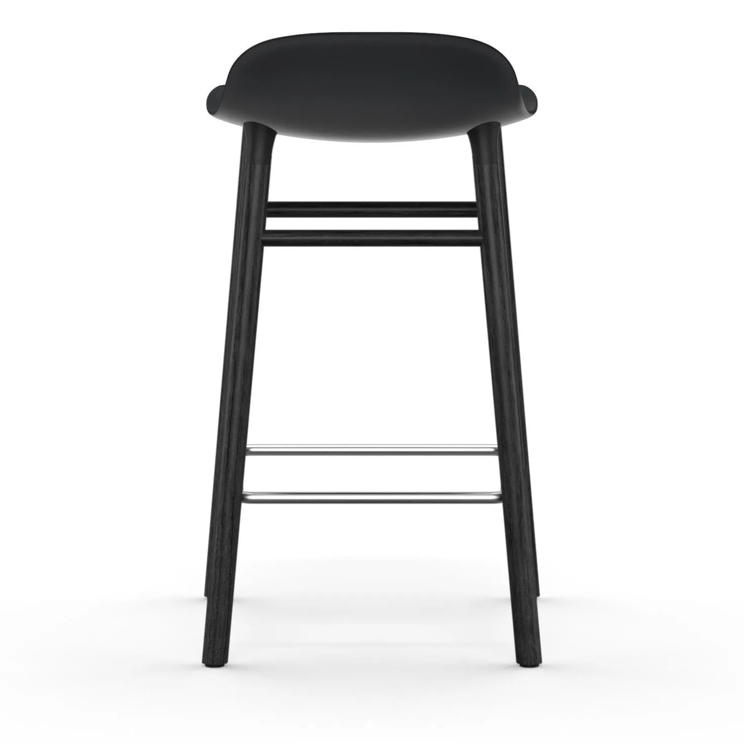 Form Chair σκαμπό με πόδια από βερνικωμένη δρυ 65 cm, Μαύρο Normann Copenhagen