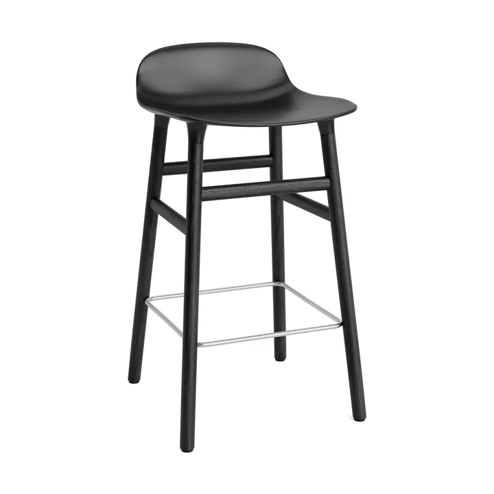 Form Chair σκαμπό με πόδια από βερνικωμένη δρυ 65 cm - Μαύρο - Normann Copenhagen