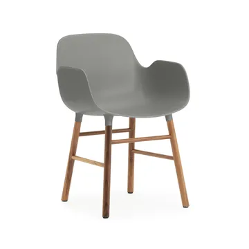 Πολυθρόνα Form  - γκρι, καρυδιά πόδια - Normann Copenhagen