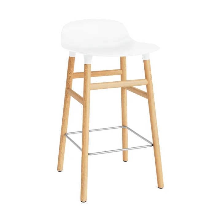 Form σκαμπό με πόδια από καρυδιά - Λευκό - Normann Copenhagen