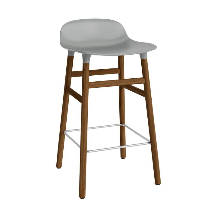 Form σκαμπό με πόδια από καρυδιά - γκρι - Normann Copenhagen