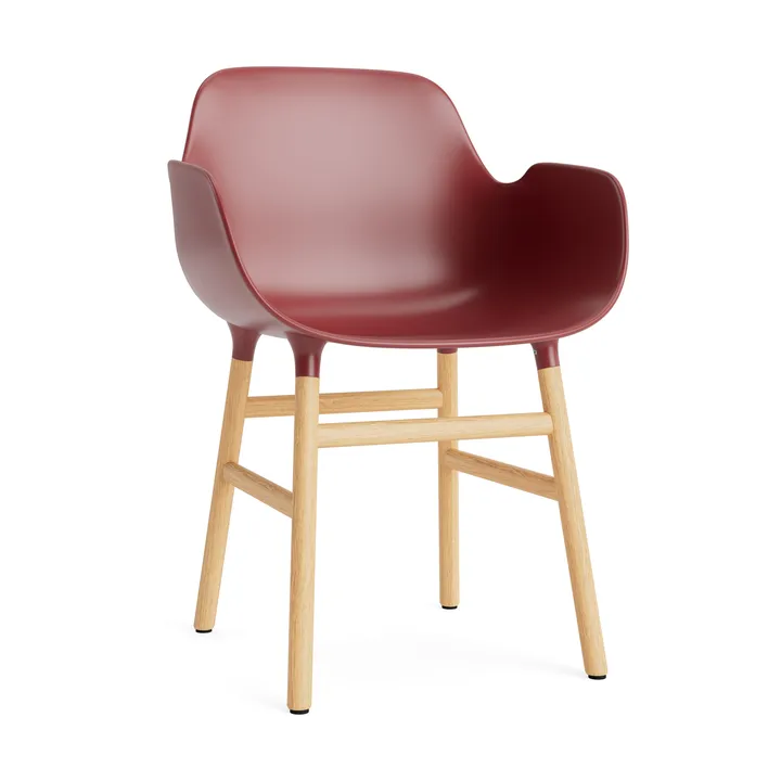 Πολυθρόνα Form  - κόκκινο, πόδια δρυός - Normann Copenhagen