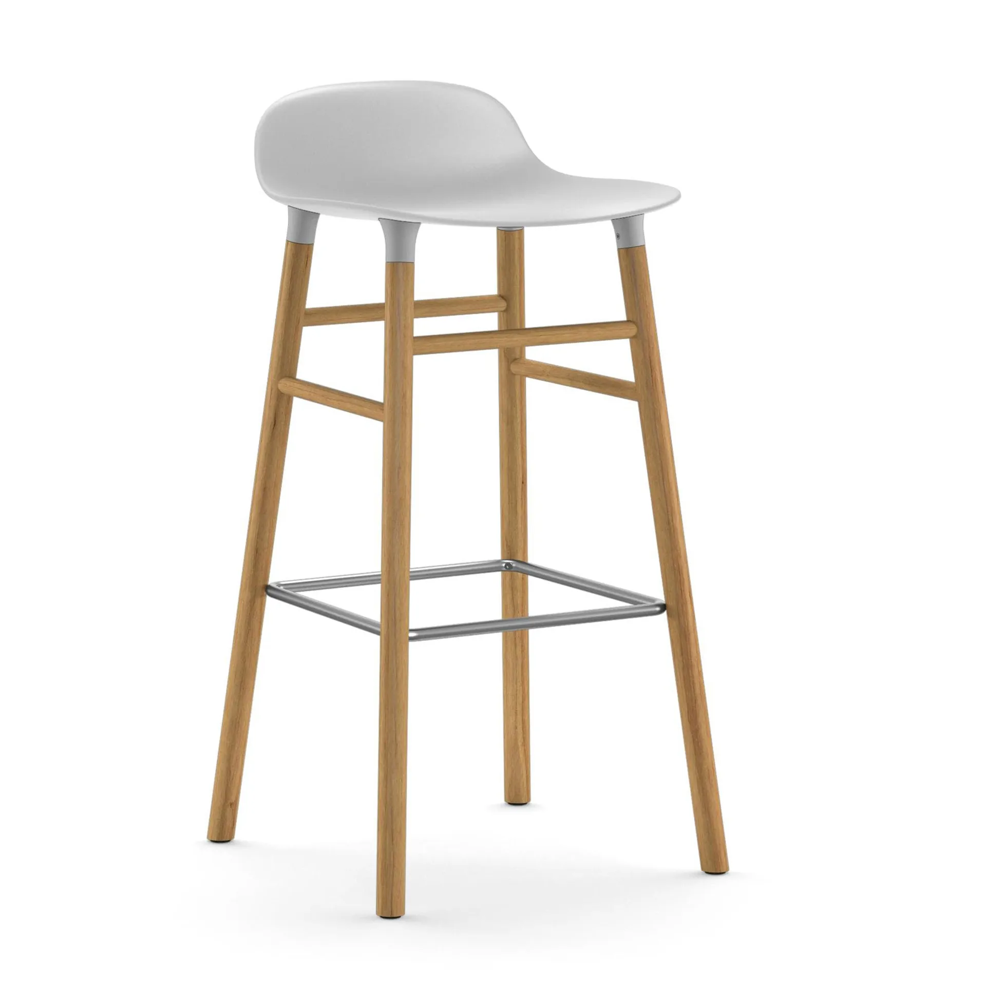 Form σκαμπό με πόδια από καρυδιά, Λευκό Normann Copenhagen
