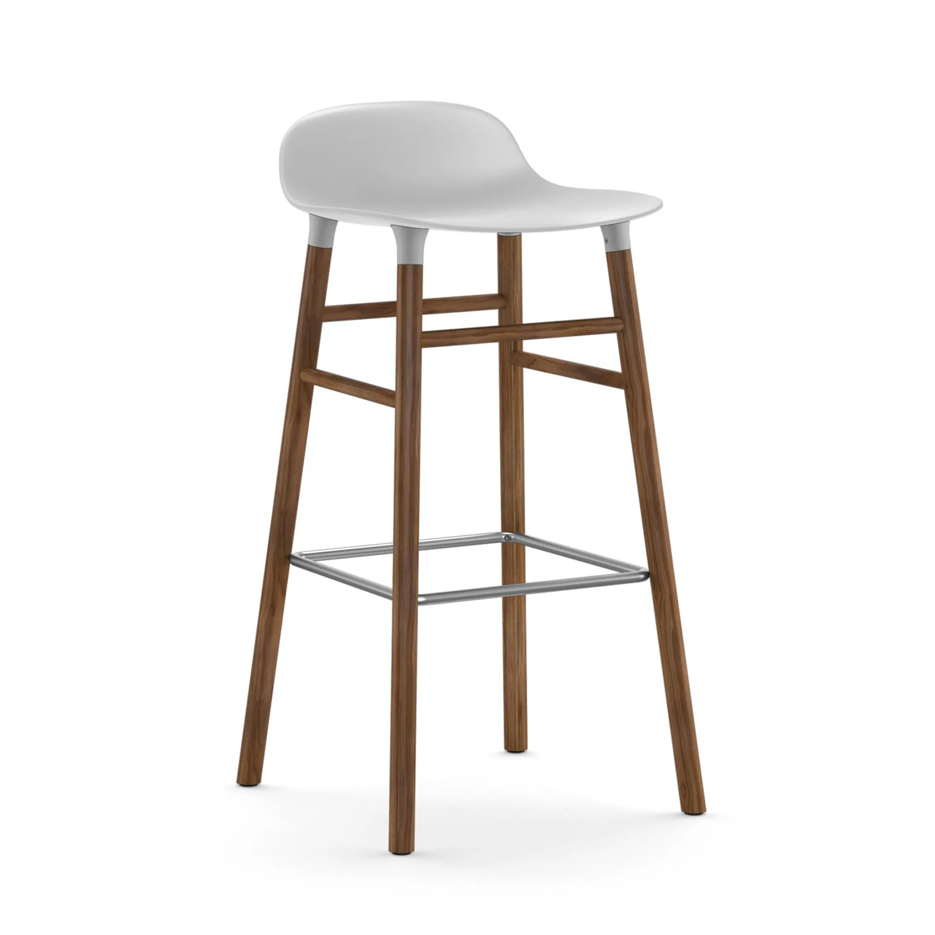 Form σκαμπό με πόδια από καρυδιά, Λευκό Normann Copenhagen