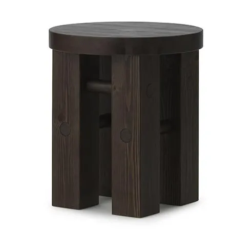 Fyr στρογγυλό σκαμπό 45 cm - Dark brown, Ø40x45 cm - Normann Copenhagen