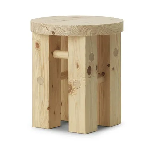 Fyr στρογγυλό σκαμπό 45 cm - Pine, Ø40x45 cm - Normann Copenhagen