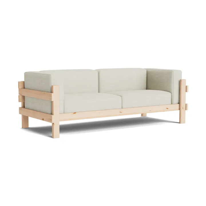 Kube καναπές - Βαμμένη πεύκη-ύφασμα Remix 223 Beige, 220 cm - Normann Copenhagen
