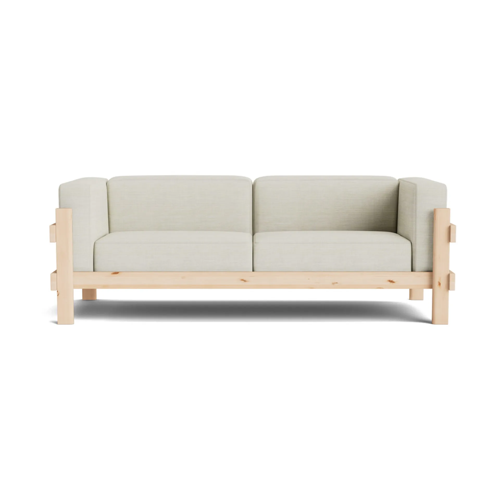 Kube καναπές, Βαμμένη πεύκη-ύφασμα Remix 223 Beige, 220 cm Normann Copenhagen