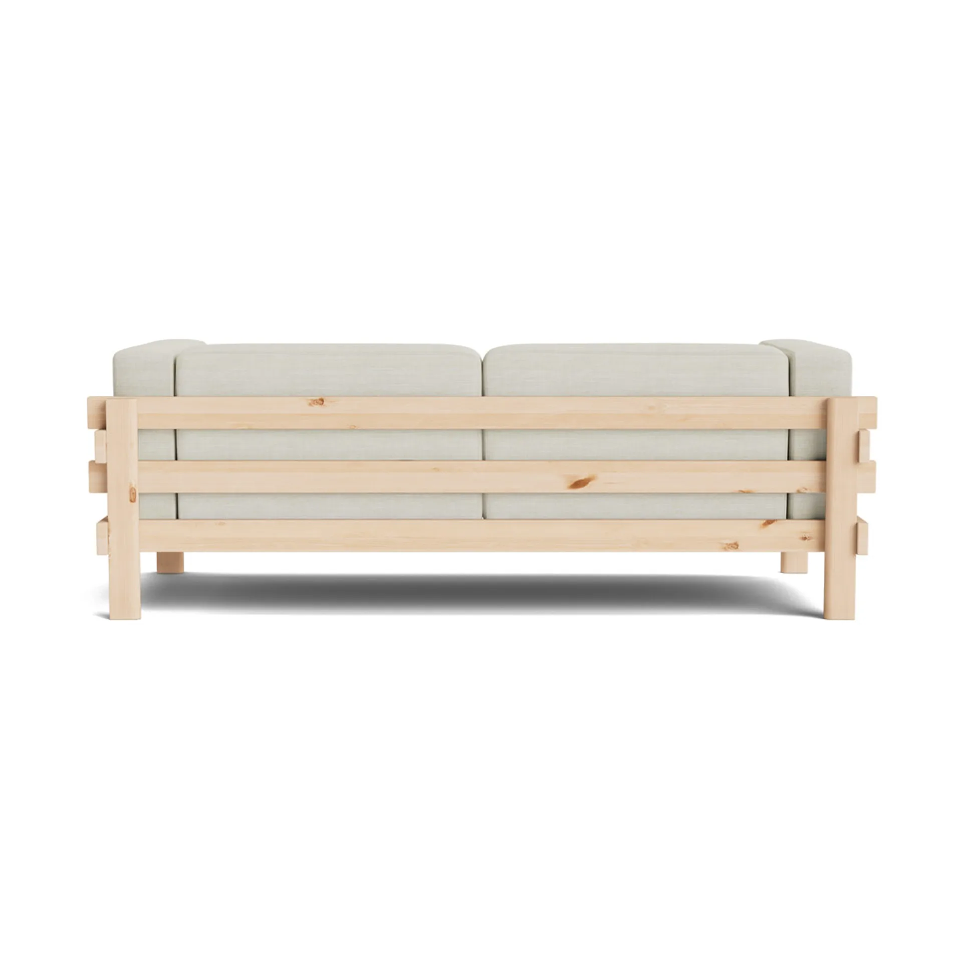 Kube καναπές, Βαμμένη πεύκη-ύφασμα Remix 223 Beige, 220 cm Normann Copenhagen
